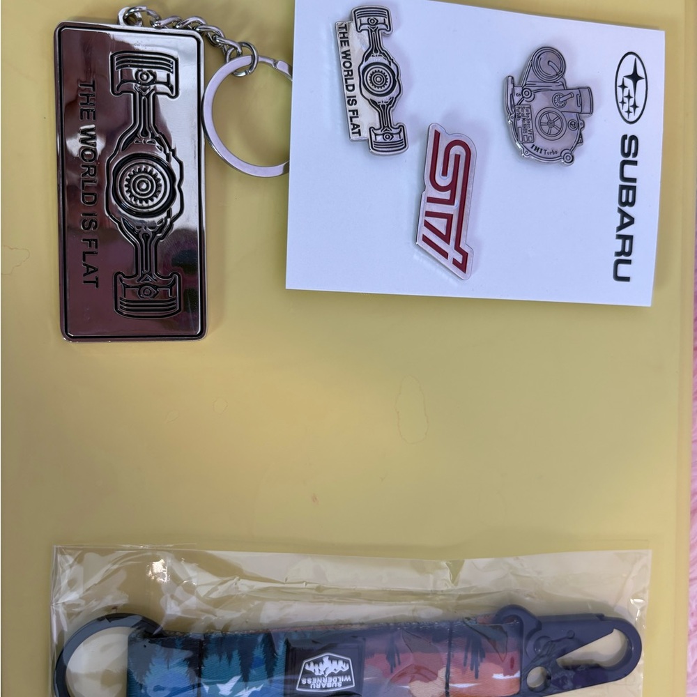 Subaru Keychain and Pin Set